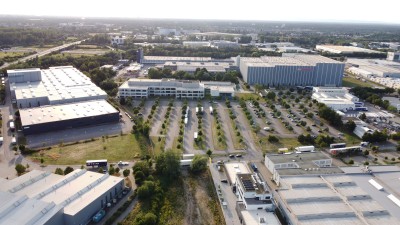Aerial view of the new site in Karlsruhe, Germany 