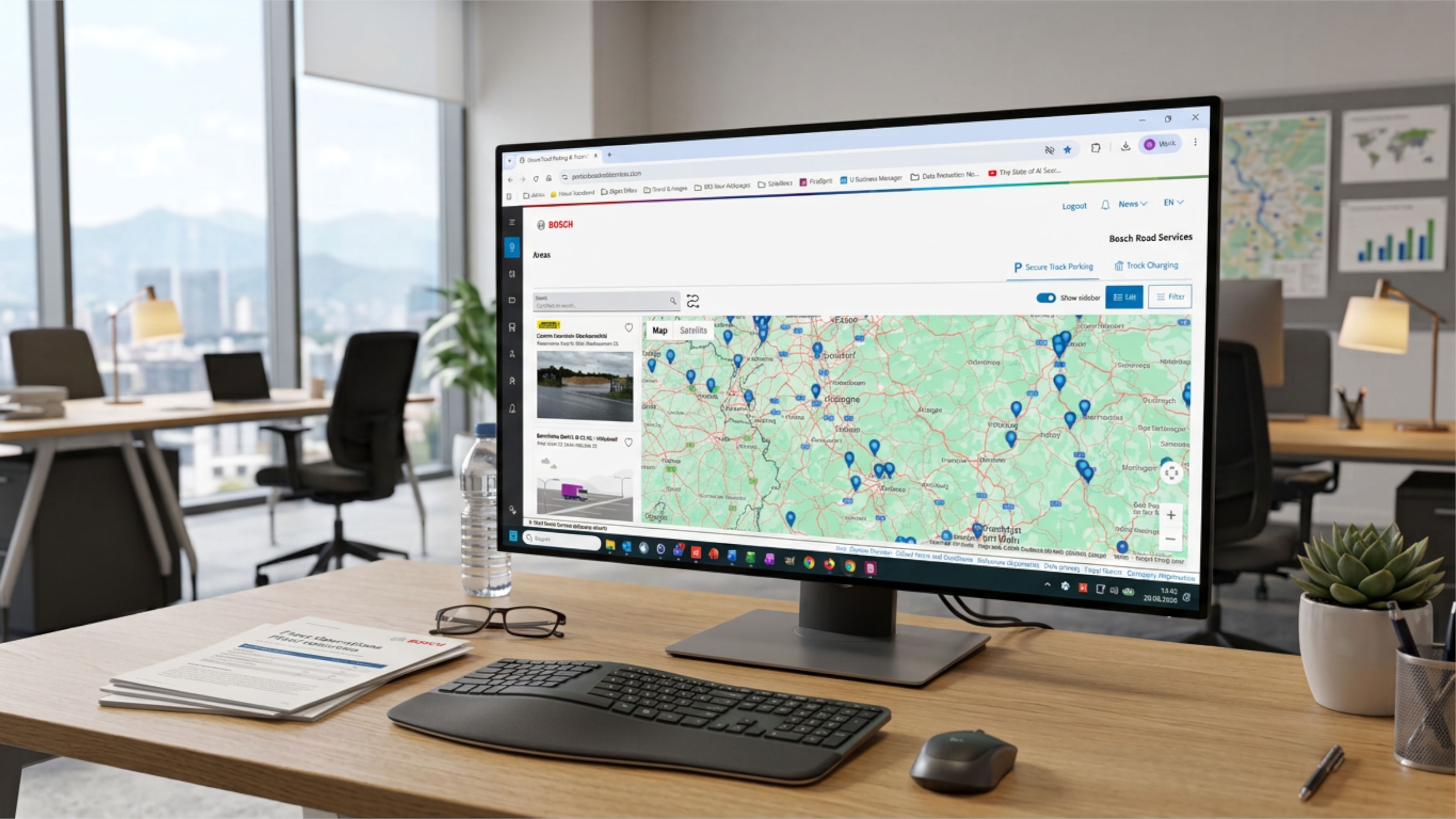 Bosch Road Services Web Portal Screen