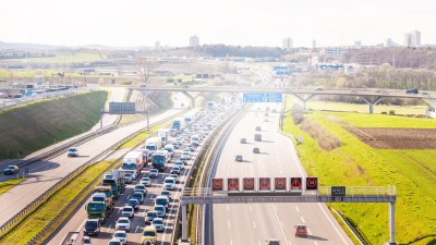 Traffic jam on the Autobahn