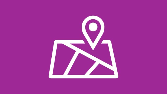 Icon: Standort anzeigen (weiße stilisierte Karte mit Pin)