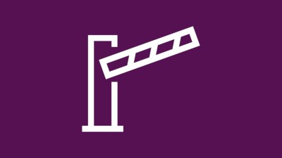 Icon: Zugangskontrolle (weiße Schranke)