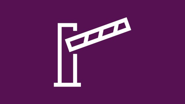 Icon: Zugangskontrolle (weiße Schranke)